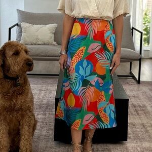 Dress Forum Multicolor Tropical Midi Skirt